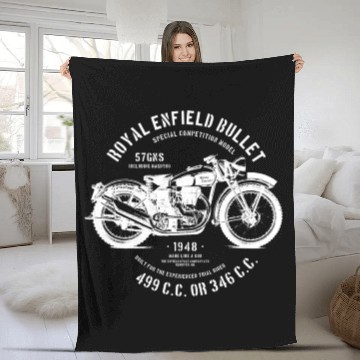 Discover Royal Enfied Bullet 1948 Classic Fleece Blankets