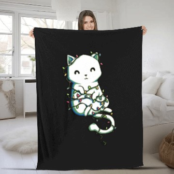 Discover cat All Tangled Fleece Blankets