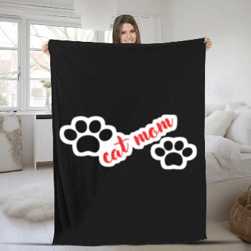 Discover Cat Mom Funny design Classic Fleece Blankets
