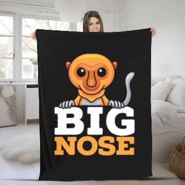 Discover Big Nose Proboscis Monkey Ape Wildlife Zookeeper Fleece Blankets