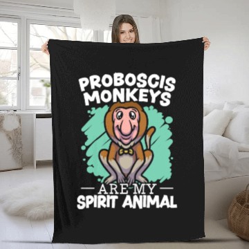 Discover Proboscis Monkeys Are My Spirit Animal Zookeeper Fleece Blankets