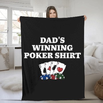 Discover Dad's Winning Poker Fleece Blankets Casino Card Games