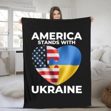 Discover America stands with Ukraine Fleece Blankets