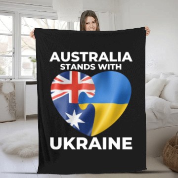 Discover Australia stands with Ukraine Fleece Blankets