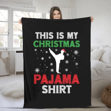 Discover Christmas Funny Karate Pajama Xmas Holiday Gift Fleece Blankets
