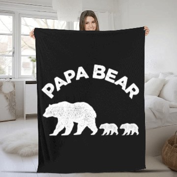 Discover Vintage Papa Bear with Two Cubs Daddy Bear Twin Fleece Blankets
