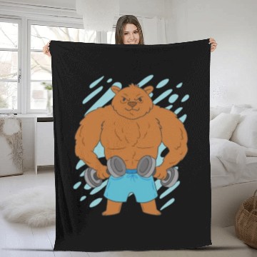 Discover Muscle Bear Fleece Blankets