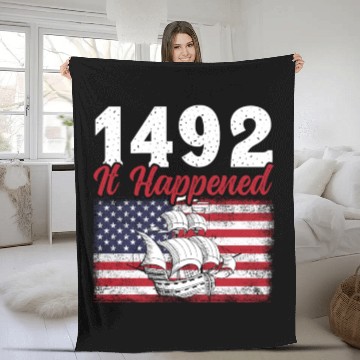 Discover Columbus Day Christopher Columbus Navigator Fleece Blankets