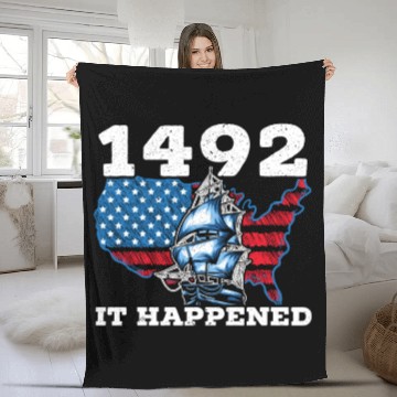 Discover Columbus Day Christopher Columbus Navigator Fleece Blankets