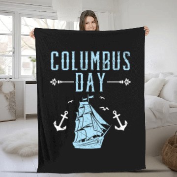 Discover Columbus Day Christopher Columbus Italian American Fleece Blankets