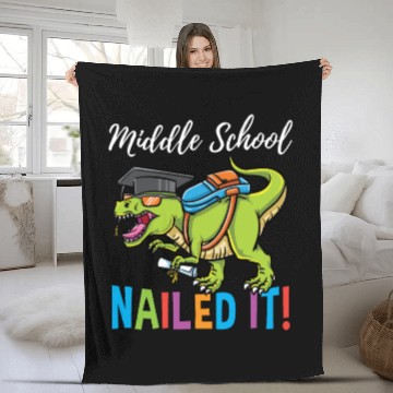 Discover Middle School Nailed It Dinosaur Graduation Fleece Blankets