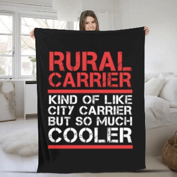 Discover Funny Postal Worker Rural Carrier Fleece Blankets