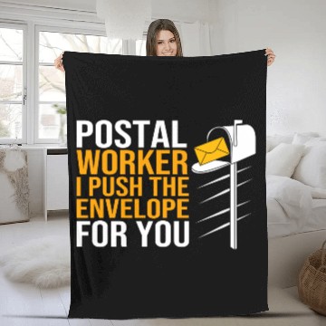 Discover Postman Mailman Funny Postal Worker Fleece Blankets