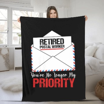 Discover Funny Retirement Retired Postal Worker Fleece Blankets