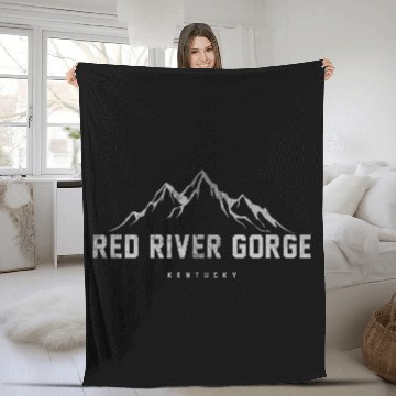 Discover Distressed Red River Gorge Kentucky Fleece Blankets