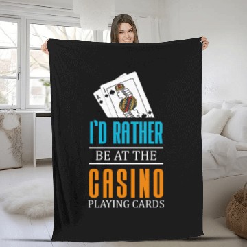 Discover Gambling Winner Dice Blackjack Fleece Blankets