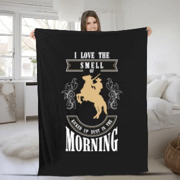 Discover Cowboy Horses Bank Robbery Gunslinger Fleece Blankets