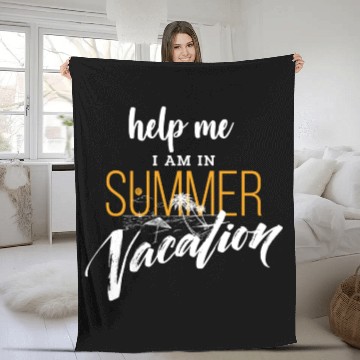 Discover Help me i am in summer vacation Fleece Blankets