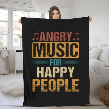 Discover Angry Music For Happy People Fleece Blankets