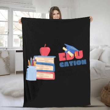 Discover National Coloring Book day Back to School Fleece Blankets