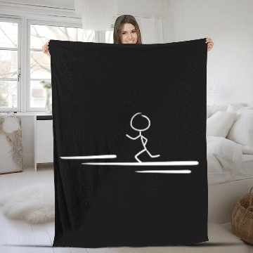 Discover run human line Fleece Blankets