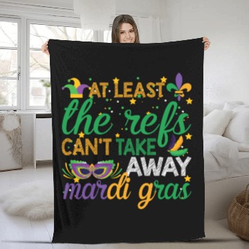 Discover Keep Calm The Refs Can't Take Away Mardi Gras Fleece Blankets
