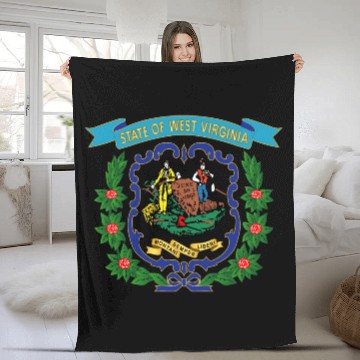 Discover Govt West Virginia 1863 Blue Gold X 300 Fleece Blankets