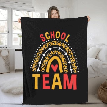 Discover Leopard Rainbow Back To School Team Fleece Blankets