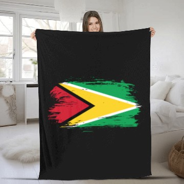 Discover Guiana flag Fleece Blankets