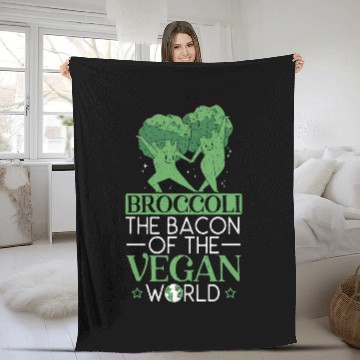 Discover Broccoli The Bacon Of The Vegan World Broccoholic Fleece Blankets