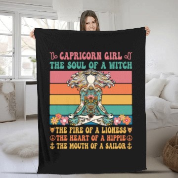 Discover Capricorn Girl Astrology Sign Fleece Blankets
