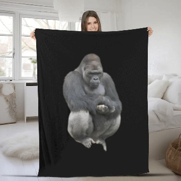 Discover Majestic Gorilla Silhouette Design Fleece Blankets