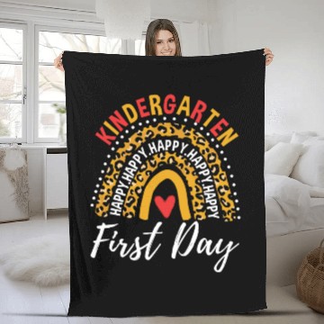 Discover Rainbow First Day Of School Kindergarten Teacher Fleece Blankets