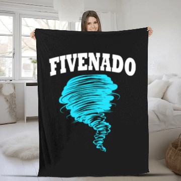 Discover 5th Birthday Tornado Fivenado Fleece Blankets