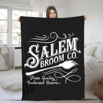 Discover Salem Broom Company Est 1692 Halloween Fleece Blankets