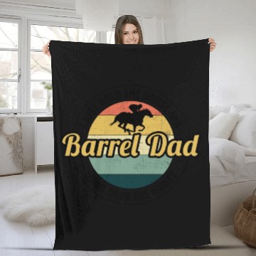 Discover Barrel Racer Racing Horse Riding Dad Fathers day Fleece Blankets