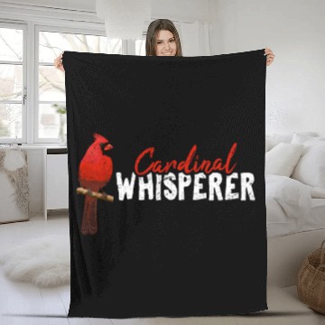 Discover Cardinal Whisperer Northern Cardinal Bird Red Card Fleece Blankets