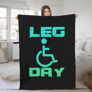 Discover Leg Day Handicapped Wheelchair 18 Fleece Blankets