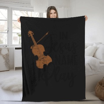 Discover Jesus Name Violin Musician Music Violinist Fleece Blankets