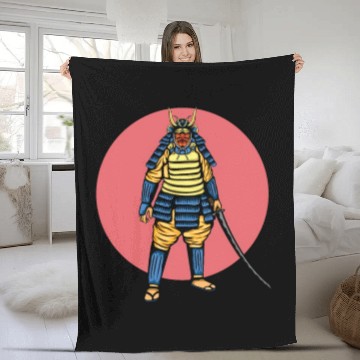 Discover Anime Samurai Japanese Ronin Fleece Blankets