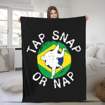 Discover Tap Snap Or Nap - BJJ Brazilian Jiu Jitsu Fleece Blankets