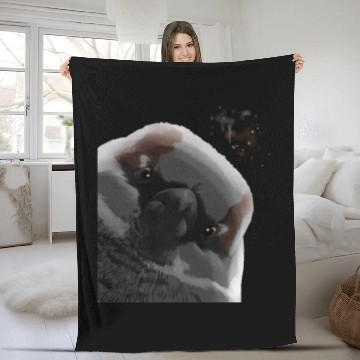 Discover Funny Curious Bird Sparrow Fleece Blankets