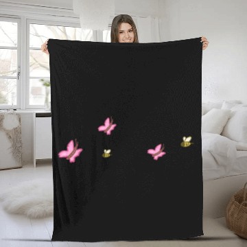 Discover symbols shapes nature butterfly bee animals Fleece Blankets