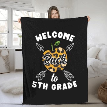 Discover Welcome Back To 5th Grade Leopard Print Fleece Blankets