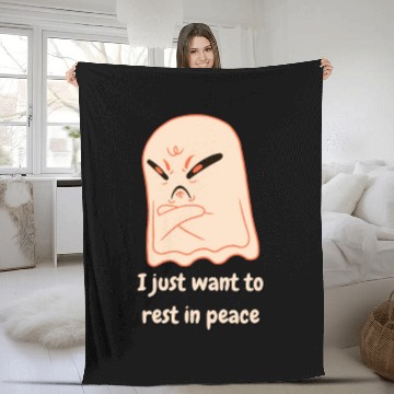 Discover I Just Want To Rest In Peace Mad Ghost Fleece Blankets