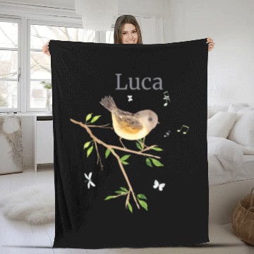 Discover Forest Animal Bird Name Luca Fleece Blankets