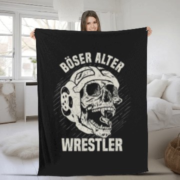 Discover Wrestling Bad Old Wrestler Fleece Blankets