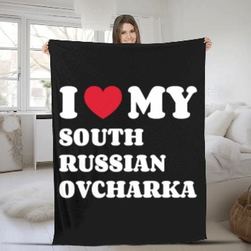 Discover I Love My South Russian Ovcharka Fleece Blankets