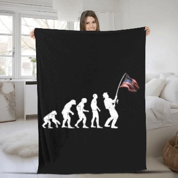 Discover Flag america fish Fleece Blankets