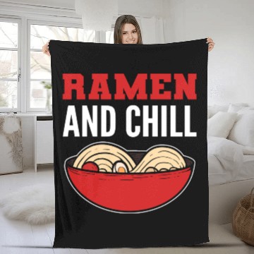 Discover Ramen and Chill Chill Person Gift Fleece Blankets